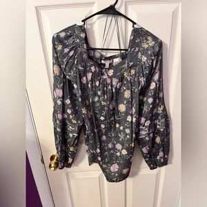 Long sleeve floral Lauren Conrad shirt